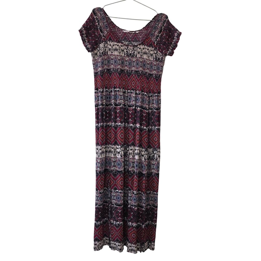 Soft Surroundings Boho Maxi Dress Multicolor Tribal Print Women Size XL Rayon